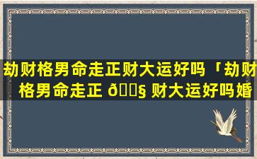 劫财格男命走正财大运好吗「劫财格男命走正 🐧 财大运好吗婚 💮 姻如何」